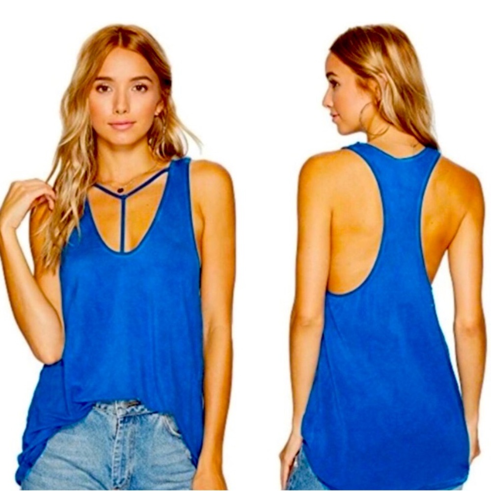 Free People We The Free Amelia Blue Tank Top, New, never worn